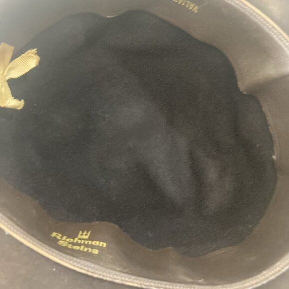 Vintage Richman Steins Fedora Hat Brown 7 3/8 Inch Velour Bow 11856 - Picture 13 of 14